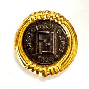 Fendi Gold Coin Brooch